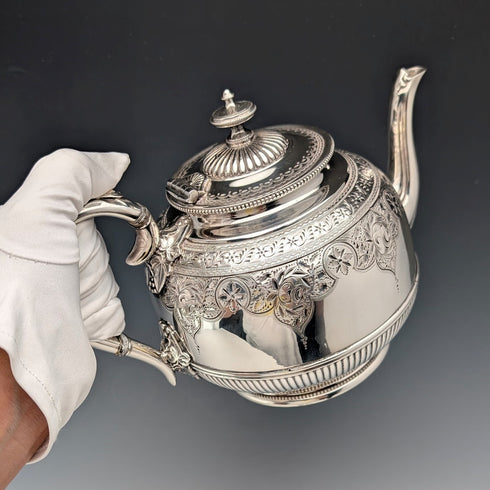 19 世紀末英國古董鍍銀茶壺 James Dixon&Sons